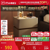 芝华仕（CHEERS）现代主次卧室储物岩板轻奢高级感2026新款复古风床头柜G067慕斯棕