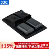 JJC 相机电池收纳包 适用于索尼NP-FW50/FZ100富士W126S/W235尼康EN-EL15C佳能E17 18650锂电池腰包盒 2个相机电池仓+1个拉链袋