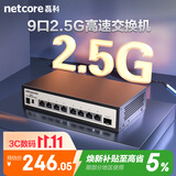 磊科（netcore）GS9 9口网管型2.5G交换机 8个2.5G电口+1个万兆SFP光口 千兆网络分线器 支持vlan链路聚合/NAS光猫
