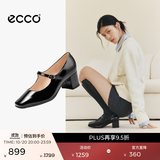 爱步（ECCO）玛丽珍鞋女鞋 倪妮同款高跟鞋浅口单鞋 型塑290963 黑色29096301001 37