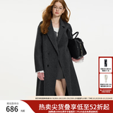 范思蓝恩钻石立裁系列小个子双面呢大衣女秋冬复古羊驼毛外套14216 高级灰 S