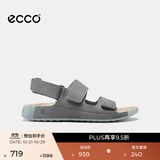 爱步（ECCO）休闲凉鞋 男士牛皮革勃肯凉鞋舒适魔术贴男鞋 科摩500944 铁灰色50094402013 42