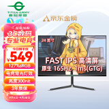 泰坦军团24英寸165Hz FastIPS电竞屏1ms(GTG)响应300nit亮度127%sRGB广色域屏幕低蓝光144电脑显示器P24A2G