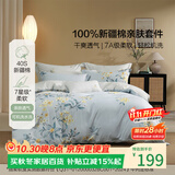 百丽丝四件套床上纯棉100%全棉四件套被套床单被罩双人床上用品套件1.8m床