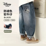 迪士尼（DISNEY）童装儿男童复古牛仔长裤挺括有型透气老爹裤子25春DB431ME26蓝160