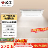公牛风暖浴霸2200W双档取暖小户型四合一带照明按键开关GY12AJG