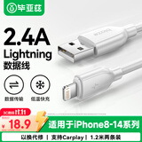 毕亚兹2条装lightning充电线USB车载数据线适用苹果iPhone14/13/12/11/8plus/7/6s手机ipadmini平板1.2米