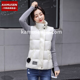 卡姆森2025年新款棉马甲女韩版秋冬棉服背心外穿学院风休闲马夹外套女
