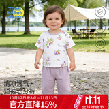 童恋初心宝宝套装夏季薄款纯棉七分套儿童睡衣空调服婴儿衣服家居服两件套
