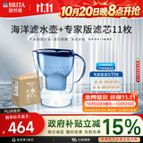 碧然德（BRITA）过滤净水器 家用滤水壶 净水壶 海洋系列 去水垢专家版滤芯11枚 环保加固包装