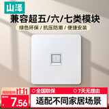 山泽网线网口网络面板 插座开关 通用超五/六/七类模块加厚86型 酒店办公室全屋布线专用  WAN-01