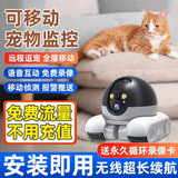 群牧眼宠物摄像头家用可移动语音对讲视频远程360度无死角高清逗宠夜视看护器陪伴智能机器人可遥控行走 【4G免费流量版】可移动摄像头机器人