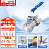 潜水艇（Submarine）PPH32 PPR截止球阀1寸自来水管阀门 双活接黄铜材质止回阀32口径