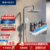 恒洁（HEGII）淋浴花洒套装D40 2.0琴键置物关停除垢自洁顶喷头洗澡DMF953-334