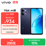 vivo Y6t m版 4GB+128GB 暮夜黑 6500mAh 5年长寿大电池 SGS五星抗跌耐摔认证 IP65防尘抗水 AI手机