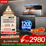 优盟（UM）集成灶一体式750mm小户型家用大吸力侧吸下排自清洁小尺寸抽油烟机燃气灶套装天然气JJZT-UJ257