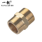 一靓4分全铜加厚对丝6分直通对接加长丝牙进水管接头不锈钢双外丝直接 B5加厚6分铜对丝65克铜本色