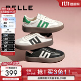 百丽（Belle）休闲舒适德训鞋女款厚底增高时尚百搭板鞋休闲鞋D3A2DAM5 黑色 38 (240mm)