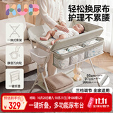 可优比（KUB）婴儿尿布台新生儿护理台宝宝按摩抚触洗澡可折叠--星光小熊带水盆