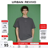 UR2026夏季新款男装气质简约日常字母刺绣棉质T恤UMM460030+ 深灰 L