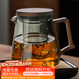 忆壶茶玻璃茶壶茶水分离茶杯玻璃泡茶壶办公室泡茶杯玻璃茶具功夫茶壶 800ML烟灰款茶壶