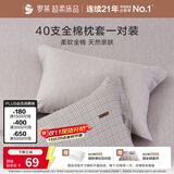 罗莱家纺 抗菌全棉枕头套纯棉床上用品枕套一对装 灰色 48*74