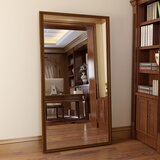 新艺鸿运（XINYIHONGYUN）北欧复古风全身镜落地穿衣镜贴墙试衣镜家用立镜玄关壁挂式大镜子 40*150胡桃色 高清防爆 破损包赔