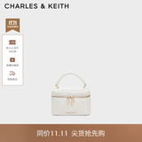 CHARLES&KEITH菱格链条手提斜挎小方包盒子包包女包生日礼物送女友CK2-80782534 Cream奶白色 小包