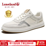 枫叶（leaveland）意大利男鞋2026秋冬新品网面透气男士休闲板鞋百搭软底小白鞋子男 白色（皮鞋码） 41