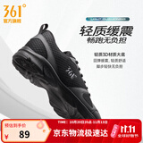 361°运动鞋男鞋秋冬新品防泼水耐磨防滑加绒黑色通勤鞋运动减震跑步鞋 曜石黑/烟灰 43
