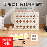 京东物流 滚动鸡蛋收纳盒冰箱用侧门放鸡蛋盒装鸡蛋架托专用保鲜 2个 三层