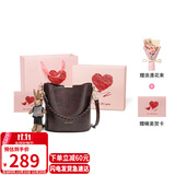 YUYULA牛皮包包女包斜挎水桶包通勤轻奢单肩包生日礼物高级感送女友老婆