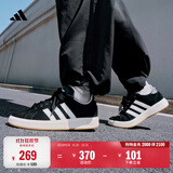 adidas 面包鞋 GRAND COURT BASE 00s休闲板鞋平底鞋男女阿迪达斯 黑色/白色/树脂黄(推荐女生选小半码)   40.5