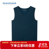 舒雅（Schiesser）男士V领阿米诺AIR系列随型裁氨基酸含羊毛保暖背心E5/24086V 塔青色 L 【70-80公斤】