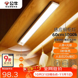 公牛（BULL）感应橱柜灯衣柜灯LED人感光感磁吸 卧室床沿玄关小夜灯60CM3000K
