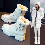 ziyuanju雪地靴女2025年新款靴子短靴加绒加厚棉鞋女鞋冬款冬季鞋子马丁靴 米色(加绒) 38 (240mm)