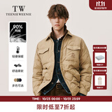 Teenie Weenie小熊男装羽绒服冬季衬衫式羽绒服保暖外套外套男 卡其色 L (175)