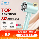 美的（Midea）8亿等离子护发电吹风 家用负离子吹风 1800W大功率快干吹风机 FJ308绿 节日礼物