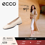 爱步（ECCO）单鞋女 倪妮同款羊皮革一脚套方头浅口平底低跟鞋 安妮208553 石灰色20855301378 夏季推荐色 36