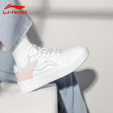 李宁板鞋女鞋2025年秋冬季新款学生空军一号小白休闲增高防滑运动鞋子 云雾白/浅粉色 38