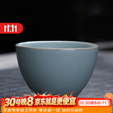 祥业 汝瓷开片可养汝窑茶杯茶具套装功夫品茗杯普洱品杯汝瓷主人单杯 沉香茶杯