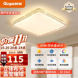 顾家led吸顶灯护眼普瑞光源轻奢仿水晶客厅卧室50cm方-三色