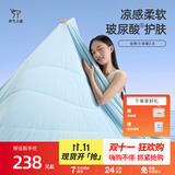 神气小鹿小冰被2.0夏凉被A类凉感被子夏季单双人空调被可水洗薄被芯夏被 小冰被2.0丨凉柔双感+裸感面料+A类母婴-天蓝 150*200cm