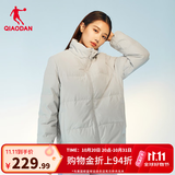 乔丹运动羽绒服女外套秋冬季保暖防寒休闲运动羽绒服女 浮石色-326 L
