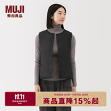 MUJI女式 轻量羽绒便携式背心 马甲马夹女款女装内胆25年冬季BD11EA5A 黑色 M (160/84A)