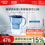 碧然德（BRITA）过滤净水器 家用滤水壶 净水壶 Marella 海洋系列+专家版滤芯12枚（含附件）