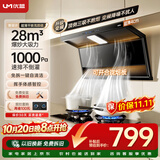 优盟（UM）【上门安装】顶侧双吸抽油烟机28风量家用变频1000Pa大吸力一级能效免拆自清洁超薄以旧换新UC167D