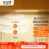 公牛（BULL）感应橱柜灯衣柜灯LED人感光感磁吸 卧室床沿玄关小夜灯30CM3000K
