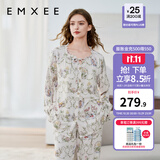 嫚熙（EMXEE）孕妇睡衣产后哺乳春秋季款月子服棉质家居服套装 晨曦庄园-两件套(不带哺乳口) L【适合115-135斤】