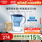 碧然德（BRITA）过滤净水器 家用滤水壶 净水壶 海洋系列 3.5L（蓝）+专家版滤芯5枚 环保加固包装